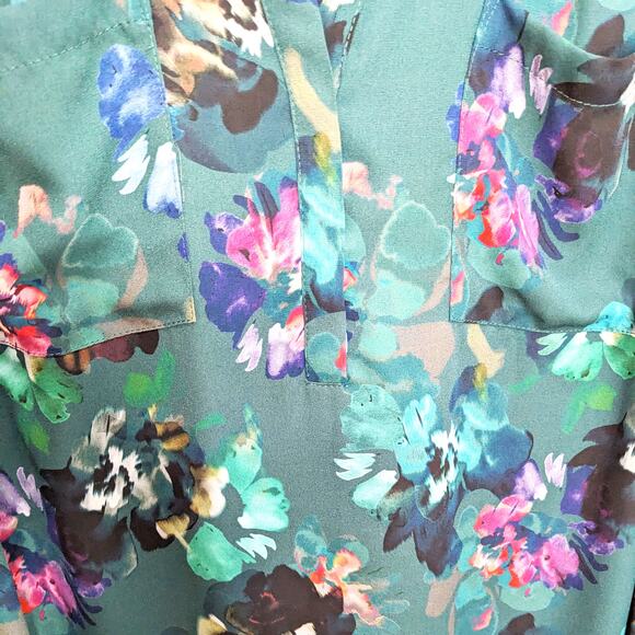 New Torrid Womens 2X Top Harper 3/4 Sleeve Pullover Blouse Floral - Picture 4 of 6